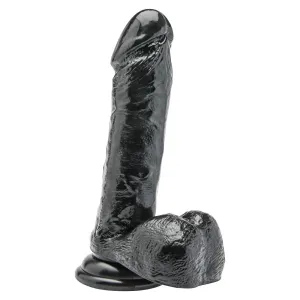 ToyJoy Get Real Dildo -  7 Inch Dong With Balls Black