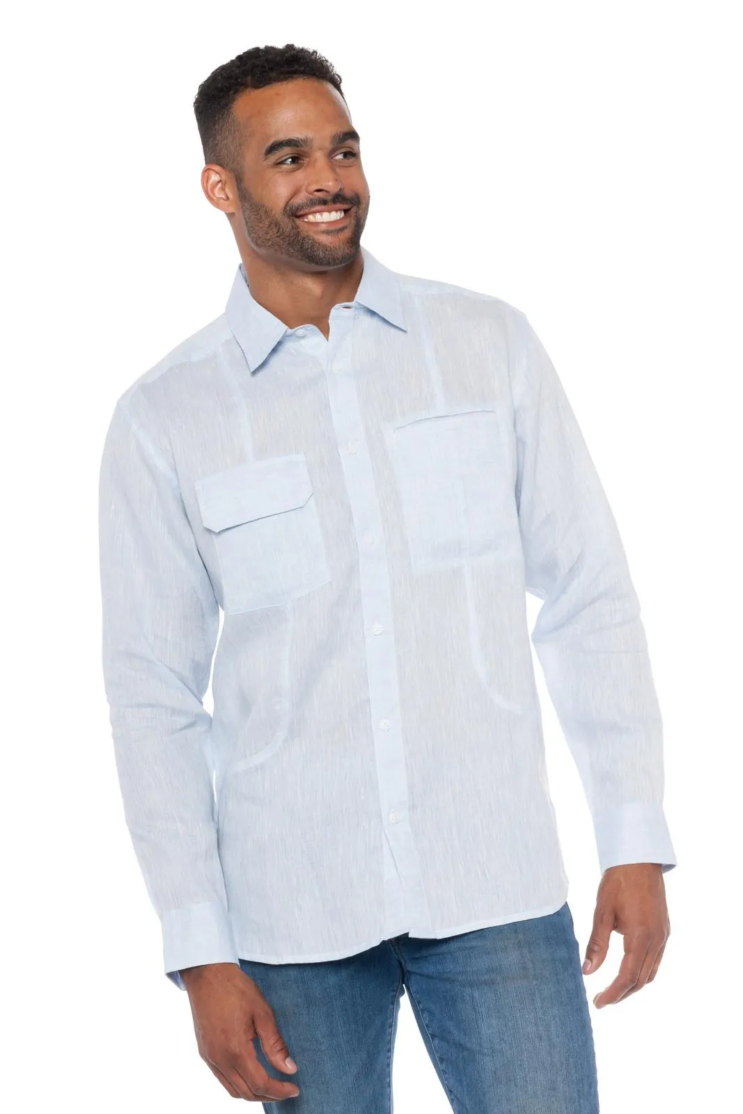 Tropic Breeze | Men's Long Sleeve Linen Shirt